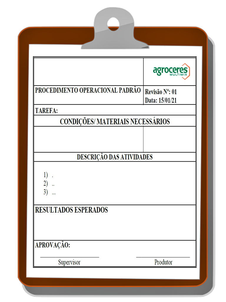 Exemplo de documento de procedimento operacional padrão que faz parte do processo das boas práticas de fabricação (BPF)